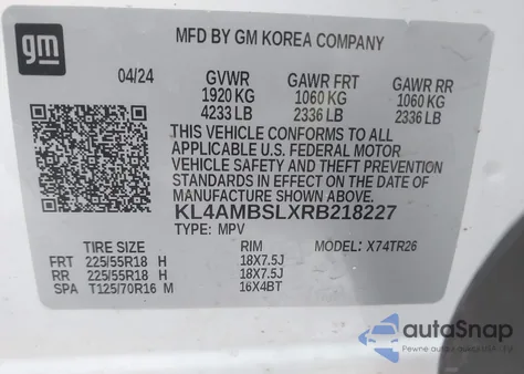 2024 Buick Encore Gx Preferred Fwd from USA, damaged, VIN KL4AMBSLXRB218227